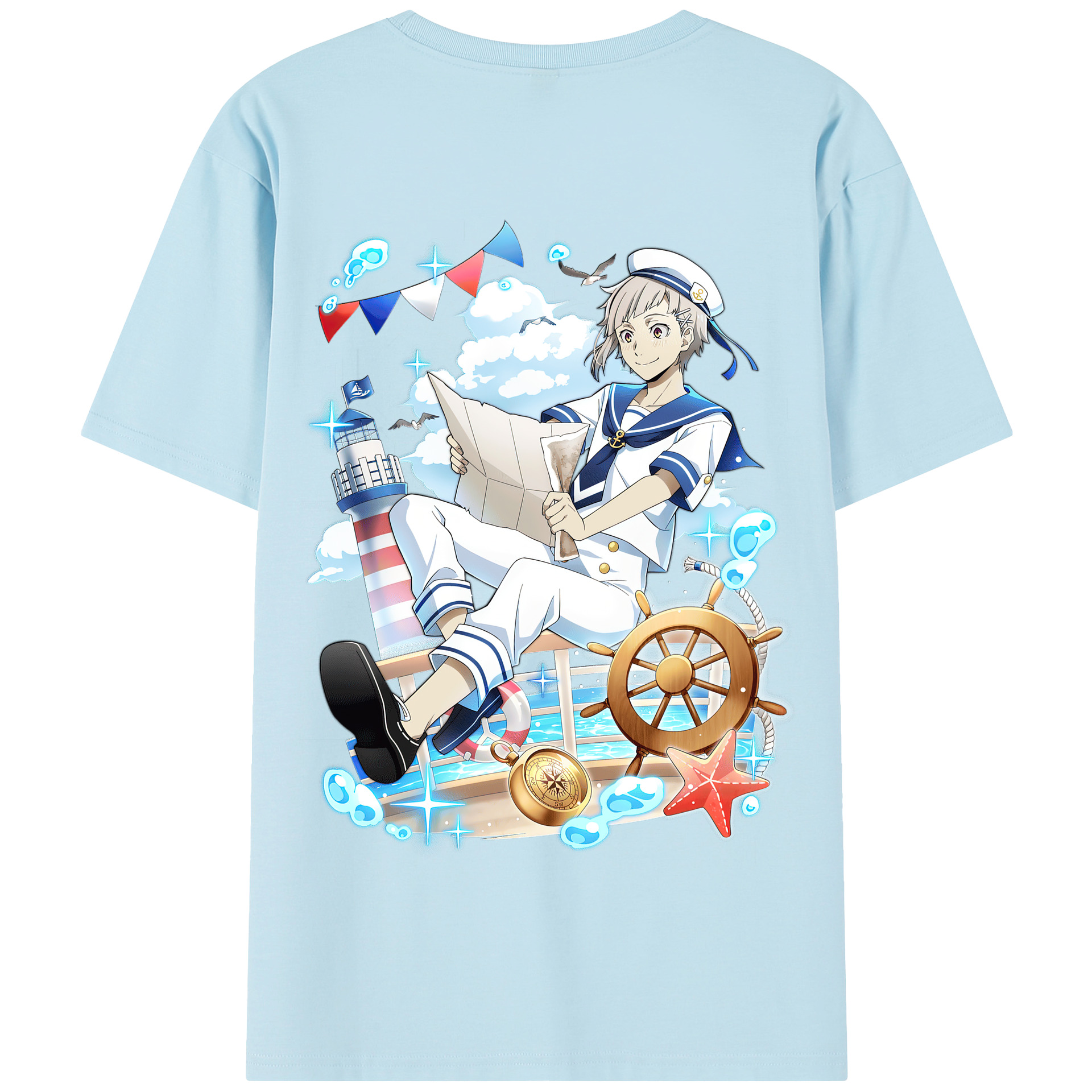（画像用） 文豪ストレイドッグス Bungo Stray Dogs 綿100％半袖Tシャツ（背面プリント）